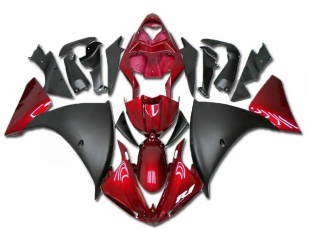 Migliori Carena Moto Yamaha YZF R1 2009-2011 - Rosso Nero Opaco