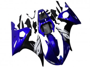 Migliori Carena Moto Yamaha YZF R6 2003-2004 - Blu Bianco Nero Lucido