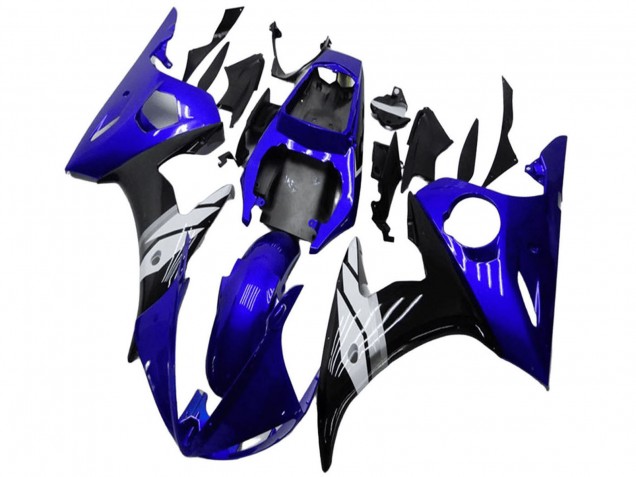 Migliori Carena Moto Yamaha YZF R6 2003-2004 - Blu Bianco Nero Lucido