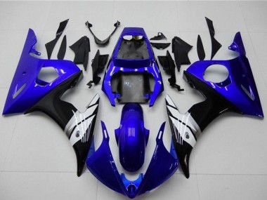 Migliori Carena Moto Yamaha YZF R6 2003-2004 - Blu Bianco Nero Lucido