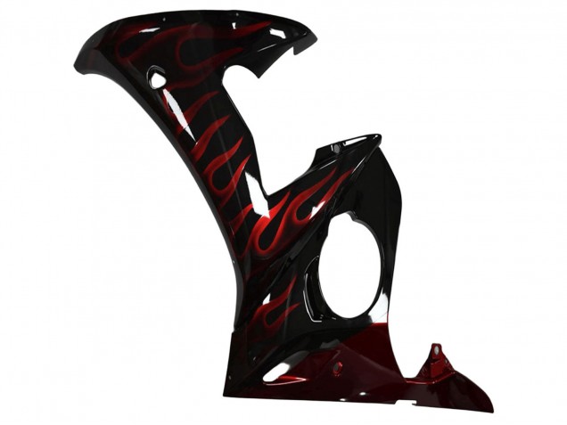 Migliori Carena Moto Yamaha YZF R6 2003-2004 - Nero Lucido Rosso Fiamma