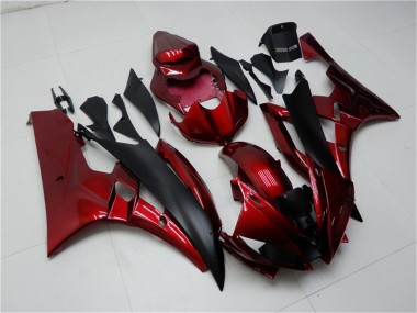 Migliori Kit Carena Moto Yamaha YZF R6 2006-2007 - Rosso Nero Opaco