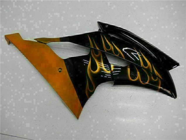 Migliori Carena Moto Yamaha YZF R6 2008-2016 - Nero Lucido Oro Fiamma