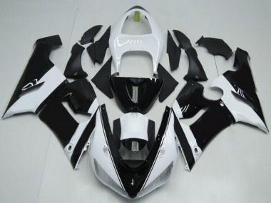 Migliori Carena Moto Kawasaki ZX6R 2005-2006 - Bianco Nero Lucido