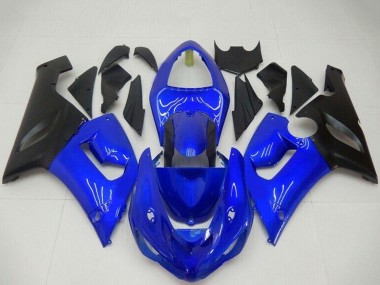 Migliori Carena Moto Kawasaki ZX6R 2005-2006 - Blu Nero Opaco