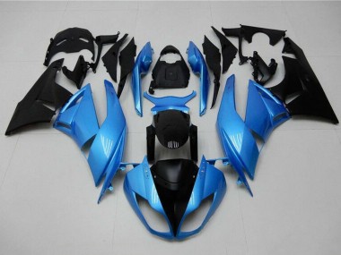 Migliori Carena Moto Kawasaki ZX6R 2009-2012 - Azzurro Chiaro Nero Lucido