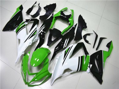 Migliori Carena Moto Kawasaki ZX6R 2013-2018 - Verde Bianco Nero Lucido