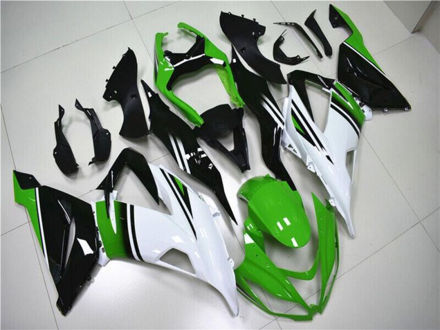 Migliori Carena Moto Kawasaki ZX6R 2013-2018 - Verde Bianco Nero Lucido
