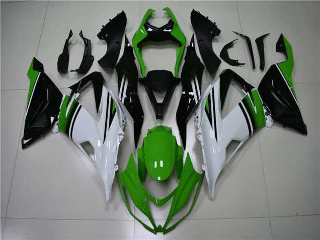 Migliori Carena Moto Kawasaki ZX6R 2013-2018 - Verde Bianco Nero Lucido