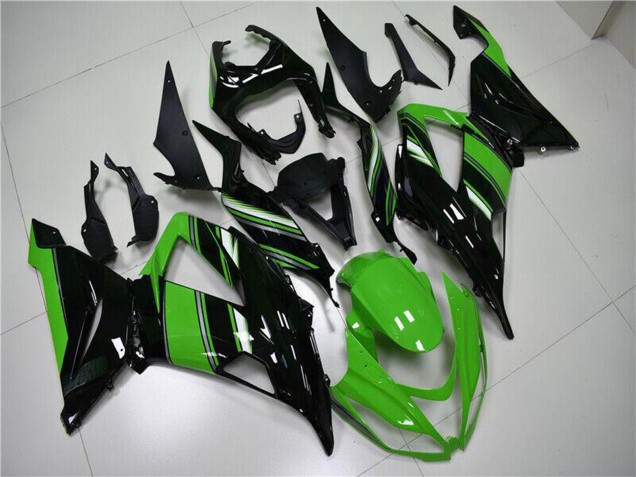 Migliori Kit Carena Moto ABS Kawasaki ZX6R 2013-2018 - Verde Nero Lucido