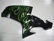 Migliori Carena Moto Kawasaki ZX10R 2006-2007 - Nero Lucido Verde Fiamma
