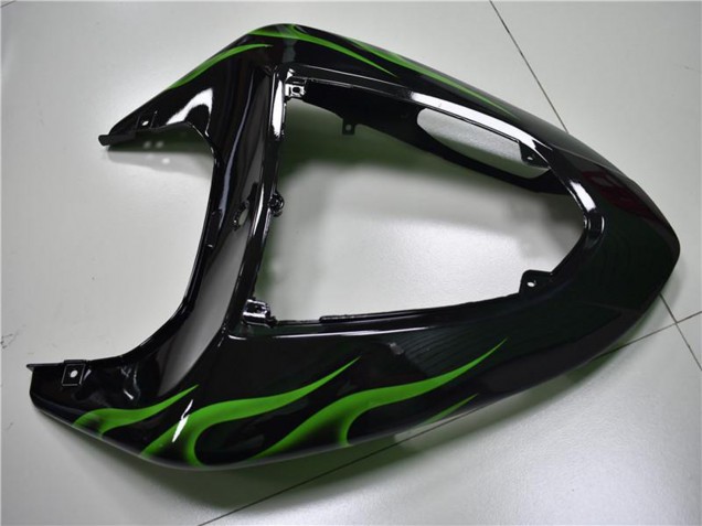 Migliori Carena Moto Kawasaki ZX10R 2006-2007 - Nero Lucido Verde Fiamma