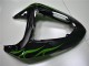 Migliori Carena Moto Kawasaki ZX10R 2006-2007 - Nero Lucido Verde Fiamma