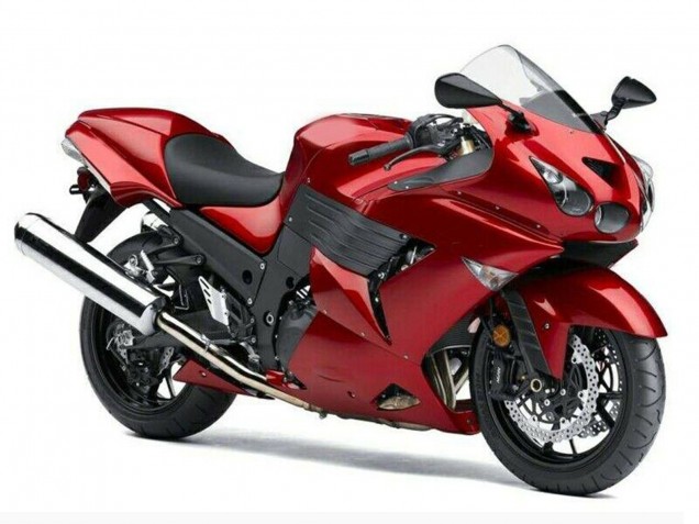 Migliori Carena Moto Kawasaki ZX14R ZZR1400 2006-2011 - Rosso
