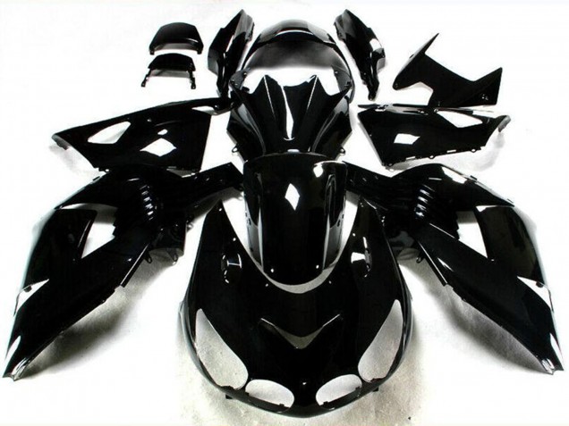 Migliori Carena Moto Kawasaki ZX14R ZZR1400 2006-2011 - Nero Lucido