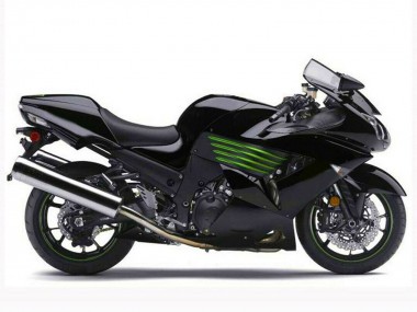 Migliori Carena Moto Kawasaki ZX14R ZZR1400 2006-2011 - Nero Lucido Verde