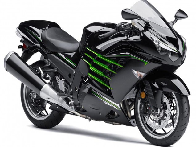 Migliori Carena Moto Kawasaki ZX14R ZZR1400 2012-2024 - Nero Lucido Nero Opaco Verde