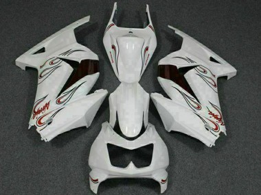 Migliori Carena Moto Kawasaki EX250 2008-2012 - Bianco Rosso