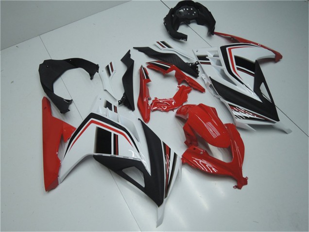 Migliori Carene Moto Kawasaki Ninja 300 EX300R 2013-2017 - Bianco Rosso Nero