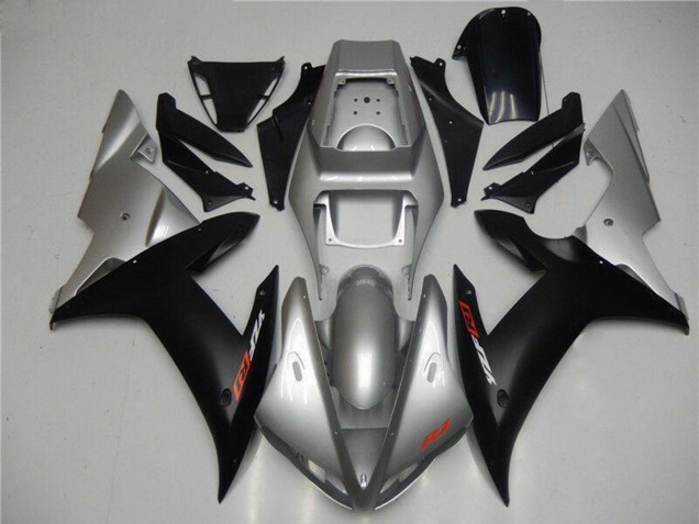 Migliori Carena Moto Yamaha YZF R1 2002-2003 - Argento Nero Opaco