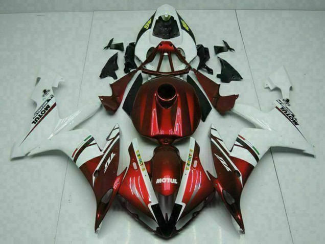 Migliori Carena Moto Yamaha YZF R1 2004-2006 - Bianco Rosso Giallo Motul 46