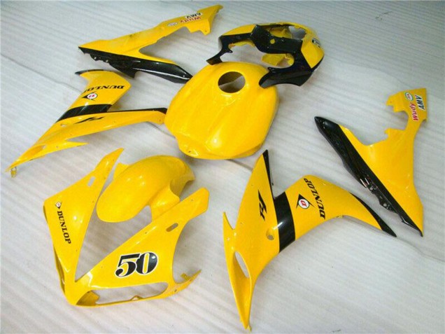 Migliori Carena Moto Yamaha YZF R1 2004-2006 - Giallo Nero Lucido Dunlop 50