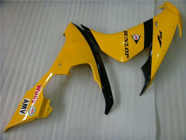 Migliori Carena Moto Yamaha YZF R1 2004-2006 - Giallo Nero Lucido Dunlop 50