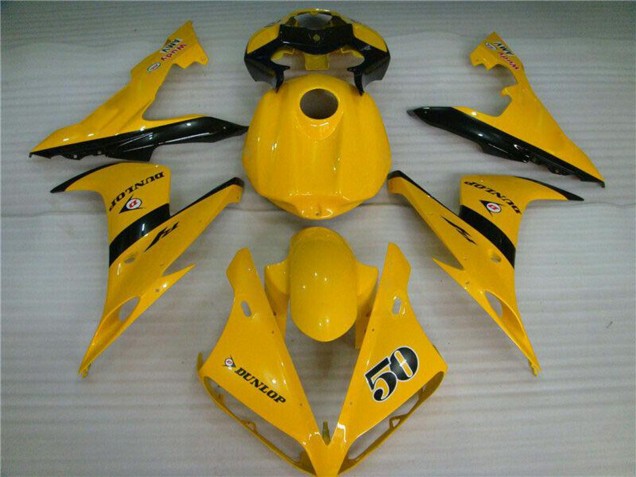 Migliori Carena Moto Yamaha YZF R1 2004-2006 - Giallo Nero Lucido Dunlop 50