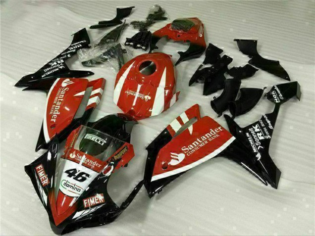 Migliori Carena Moto Yamaha YZF R1 2007-2008 - Rosso Bianco Nero Fimer Santander 46