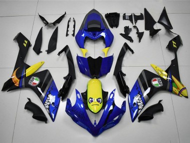 Migliori Carena Moto Yamaha YZF R1 2007-2008 - Blu Giallo Nero Squalo