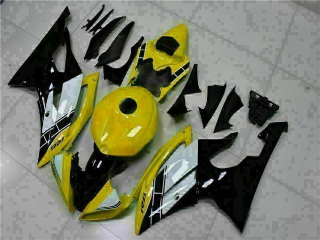 Migliori Carena Moto Yamaha YZF R6 2008-2016 - Giallo Bianco Nero Lucido