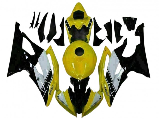 Migliori Carena Moto Yamaha YZF R6 2008-2016 - Giallo Bianco Nero Lucido