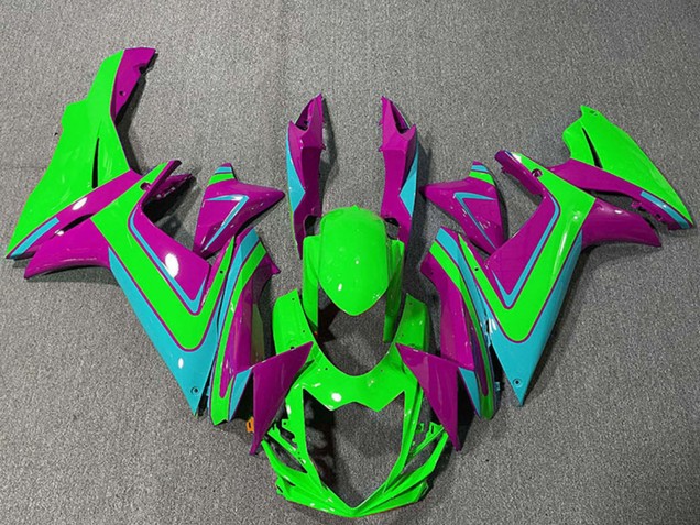 Migliori Carene Moto Suzuki GSXR 600 / GSXR 750 2011-2024 - Verde Magenta Azzurro Chiaro