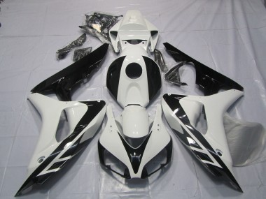 Migliori Carene Moto Honda CBR1000RR 2006-2007 - Bianco Nero Lucido OEM Stile No Decals