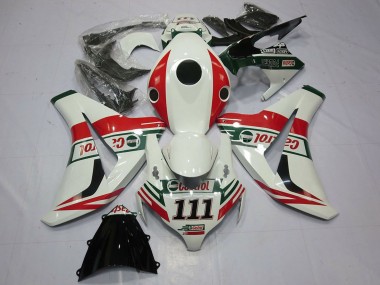 Migliori Carene Moto Honda CBR1000RR 2008-2011 - Bianco Rosso Verde Castrol 111