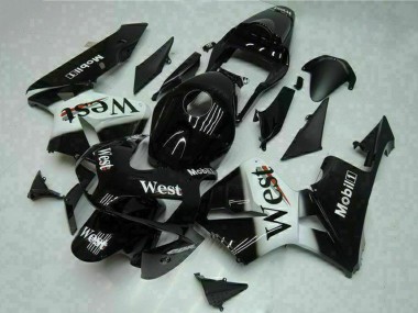 Migliori Carena Moto Honda CBR600RR 2003-2004 - Nero Lucido Bianco West Mobil