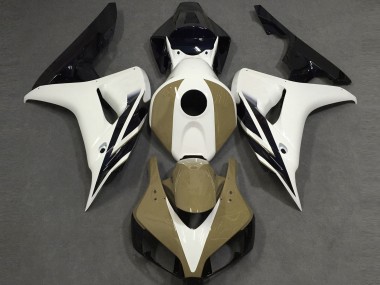 Migliori Carene Moto Honda CBR1000RR 2006-2007 - Bianco Tan Nero Lucido
