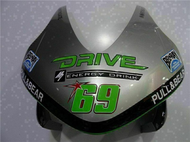 Migliori Carena Moto Honda CBR600RR 2003-2004 - Argento Verde Nero Lucido