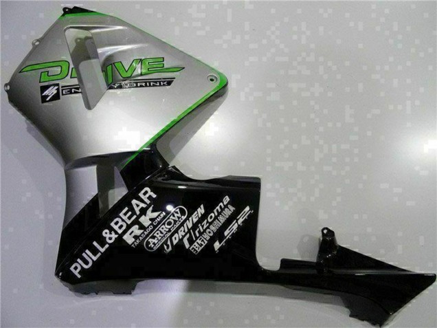 Migliori Carena Moto Honda CBR600RR 2003-2004 - Argento Verde Nero Lucido