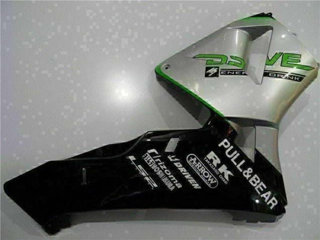 Migliori Carena Moto Honda CBR600RR 2003-2004 - Argento Verde Nero Lucido