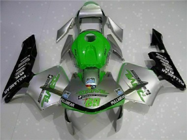 Migliori Carena Moto Honda CBR600RR 2003-2004 - Argento Verde Nero Lucido