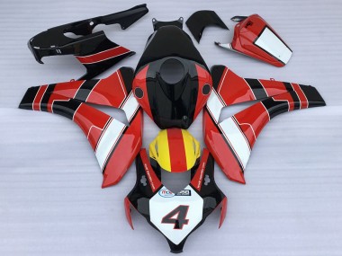 Migliori Carene Moto Honda CBR1000RR 2008-2011 - Rosso Bianco Giallo Nero Lucido Stile di Corsa