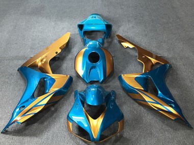 Migliori Carene Moto Honda CBR1000RR 2006-2007 - Azzurro Chiaro Oro