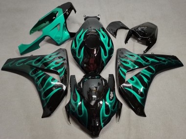 Migliori Carene Moto Honda CBR1000RR 2008-2011 - Nero Lucido Verde Fiamma