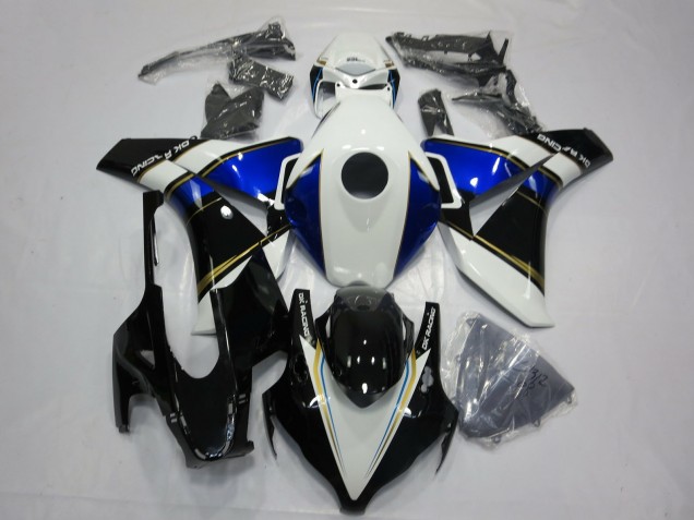 Migliori Carene Moto Honda CBR1000RR 2008-2011 - Bianco Blu Oro Nero Lucido