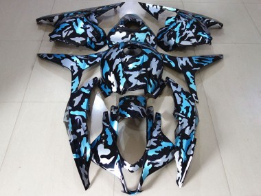 Migliori Carene Moto Honda CBR600RR 2009-2012 - Bianco Blu Camouflage