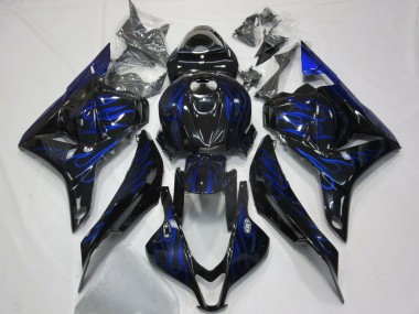 Migliori Carene Moto Honda CBR600RR 2009-2012 - Nero Lucido Blu Fiamma