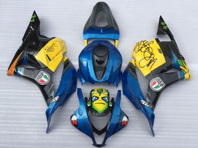 Migliori Carene Moto Honda CBR600RR 2009-2012 - Blu Giallo Nero Lucido Squalo