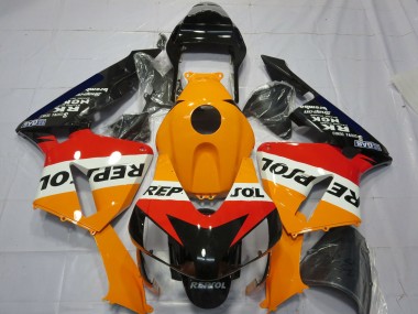Migliori Kit Carena Moto Completo Honda CBR600RR 2003-2004 - Arancia Bianco Rosso Nero Lucido Repsol