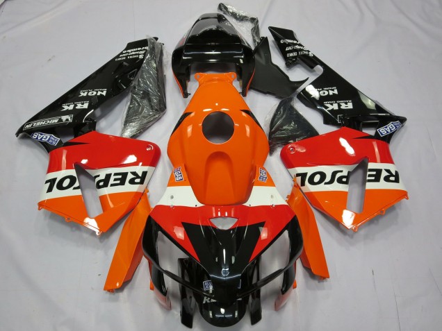 Migliori Carena Moto Honda CBR600RR 2005-2006 - Arancia Bianco Rosso Nero Lucido Repsol